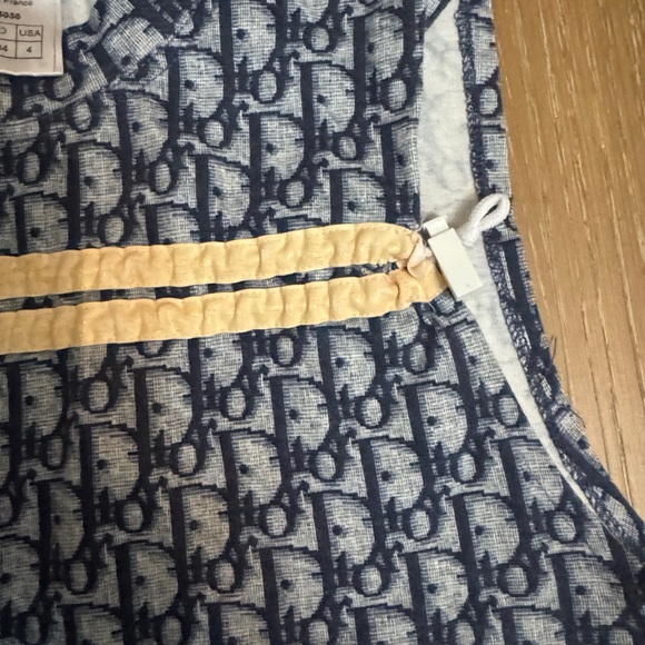 Christian Dior Vintage Women's Navy and Yellow Tank Top - Picture 3 of 6